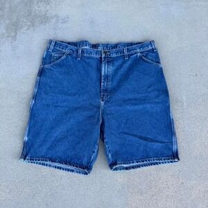 Dickies Relaxed Fit Denim Carpenter Shorts Blue Mens Size 46